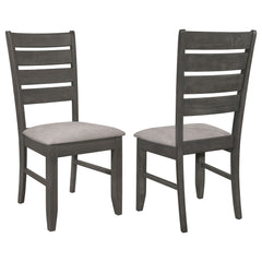 Orleans Furniture - Coaster - Dalila Wood Dining Side Chair Dark Grey (Set of 2) - 102722GRY