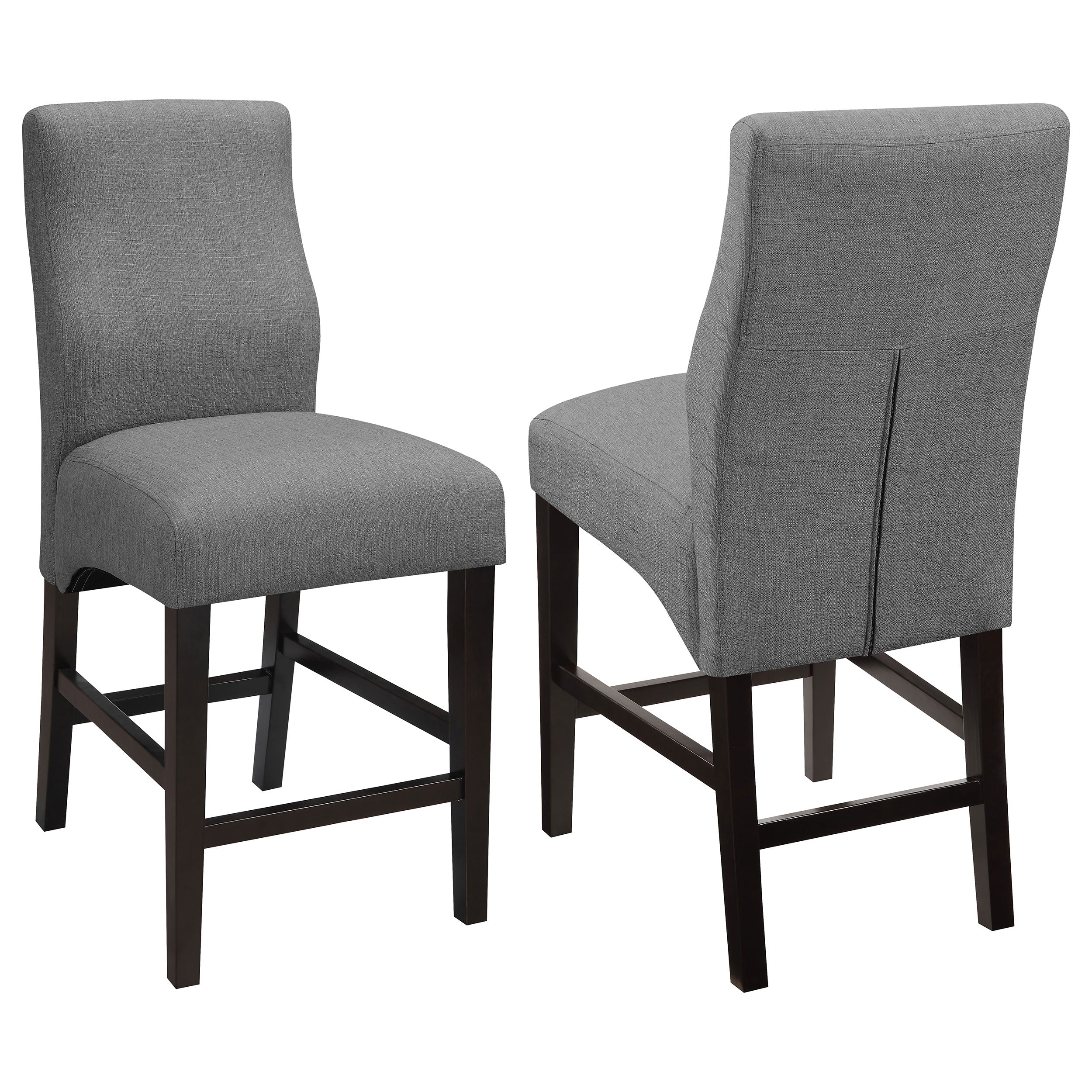 Orleans Furniture - Coaster - Mulberry Fabric Upholstered Counter Chair Grey (Set of 2) - 102855