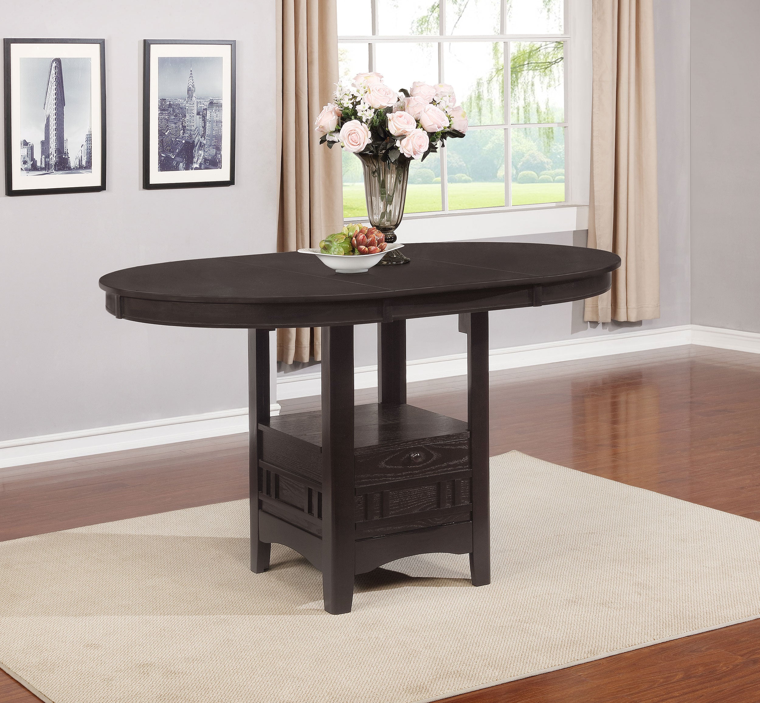 Orleans Furniture - Coaster - Lavon Oval 60-inch Extension Counter Dining Table Espresso - 102888