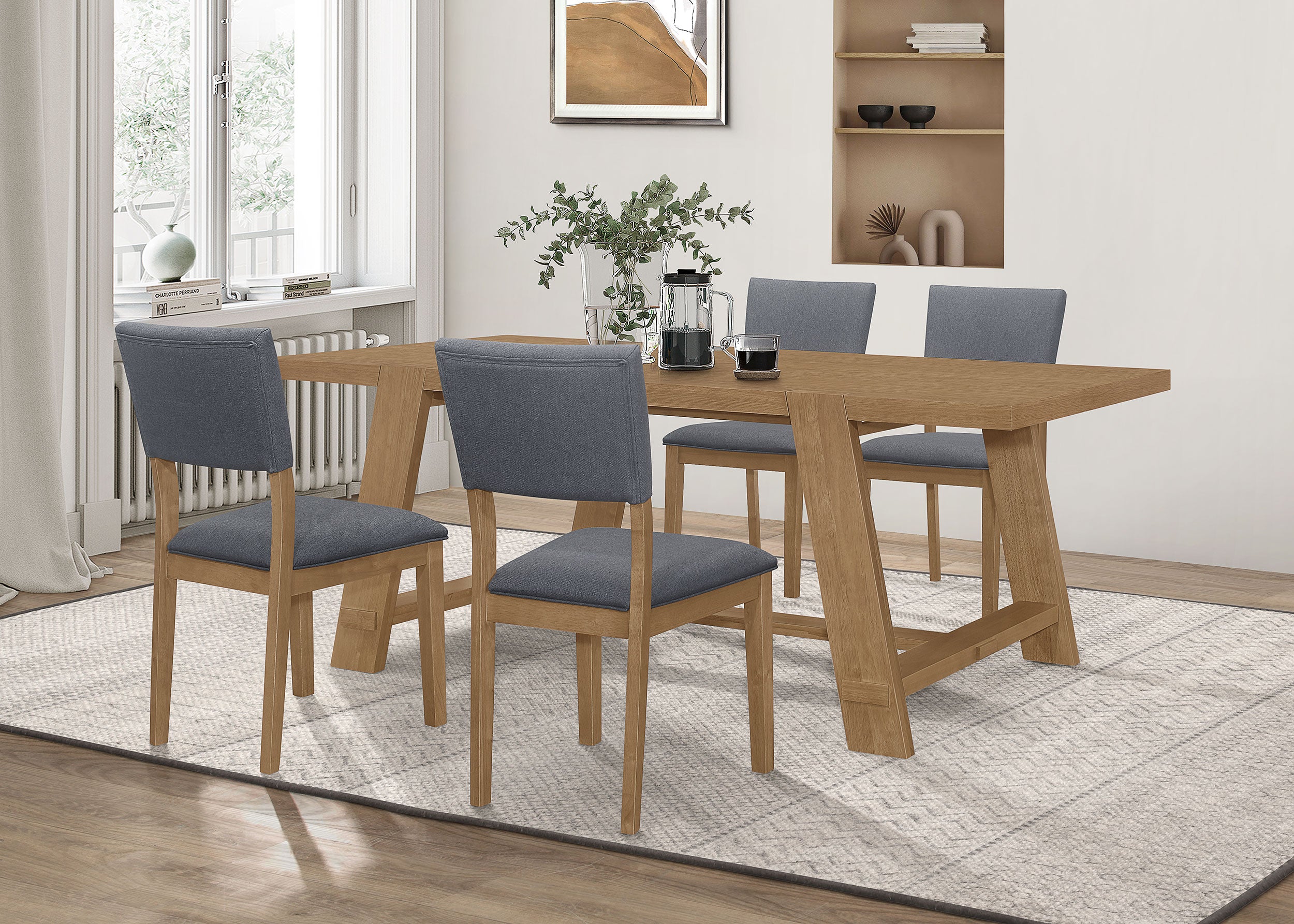 Orleans Furniture - Coaster - Sharon 5-piece Rectangular Dining Table Set Brown - 104171-S5