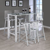 Orleans Furniture - Coaster - Tolbert 5-piece Bar Set with Acrylic Chairs Clear and Chrome - 104873-S5