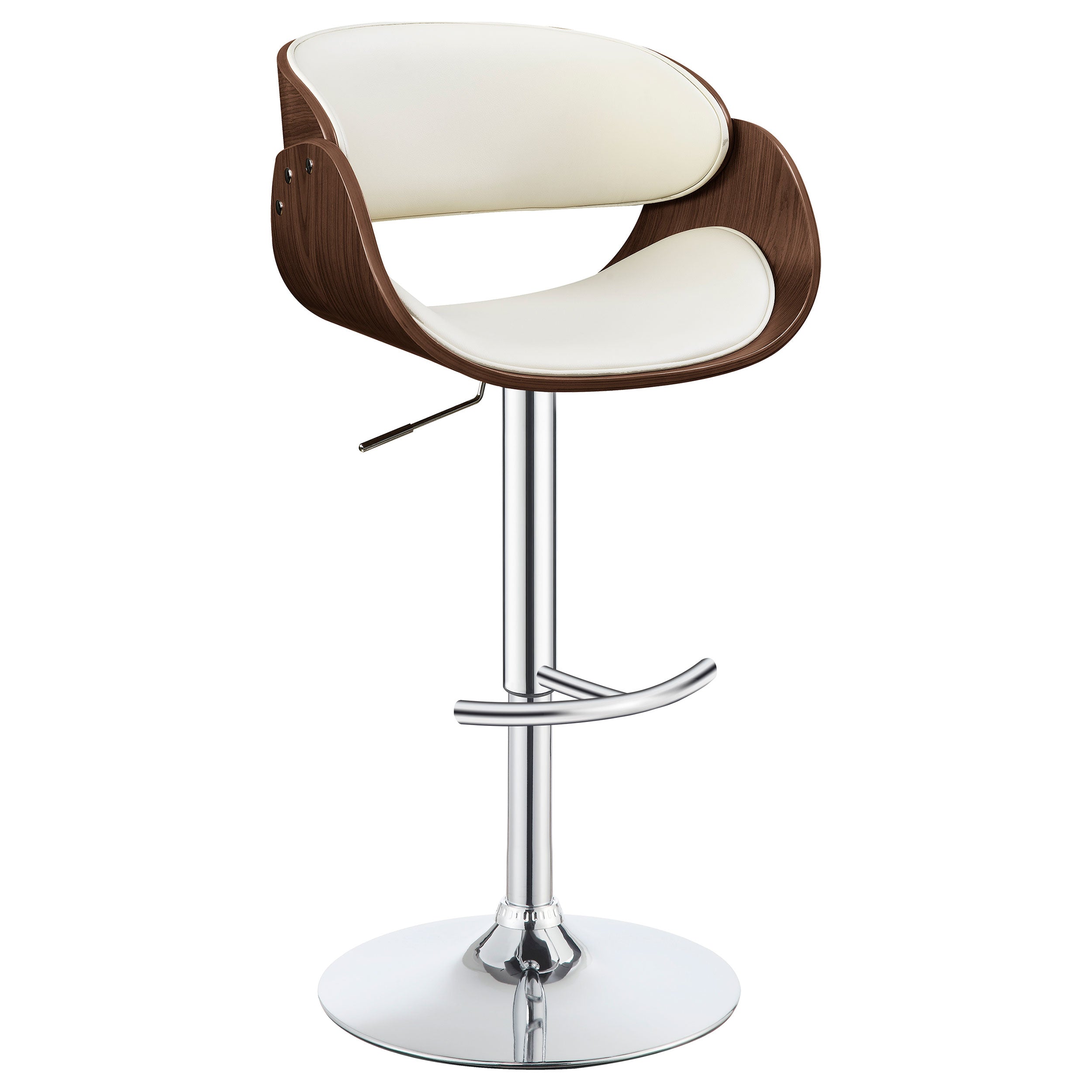 Orleans Furniture - Coaster - Dana Adjustable Bar Stool Ecru and Chrome - 104966