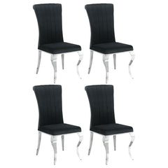 Orleans Furniture - Coaster - Betty Velvet Upholstered Dining Side Chair Black (Set of 4) - 105072