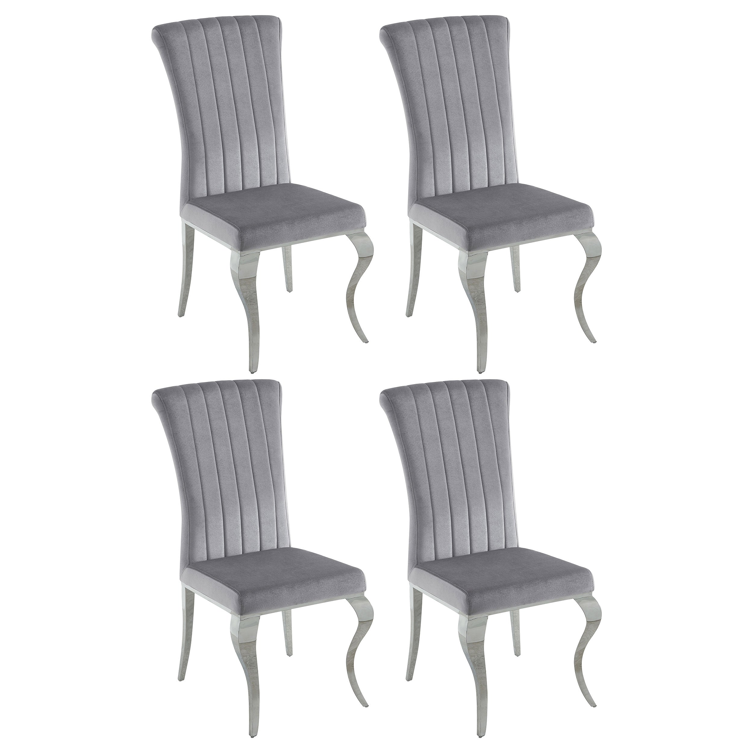 Orleans Furniture - Coaster - Betty Velvet Upholstered Dining Side Chair Grey (Set of 4) - 105073
