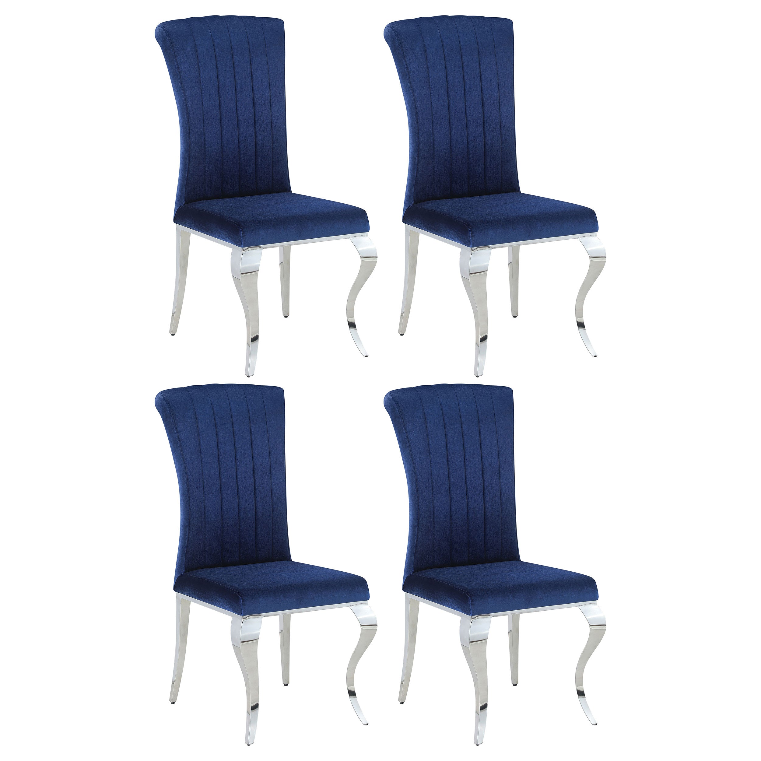 Orleans Furniture - Coaster - Betty Velvet Upholstered Dining Chair Ink Blue (Set of 4) - 105077