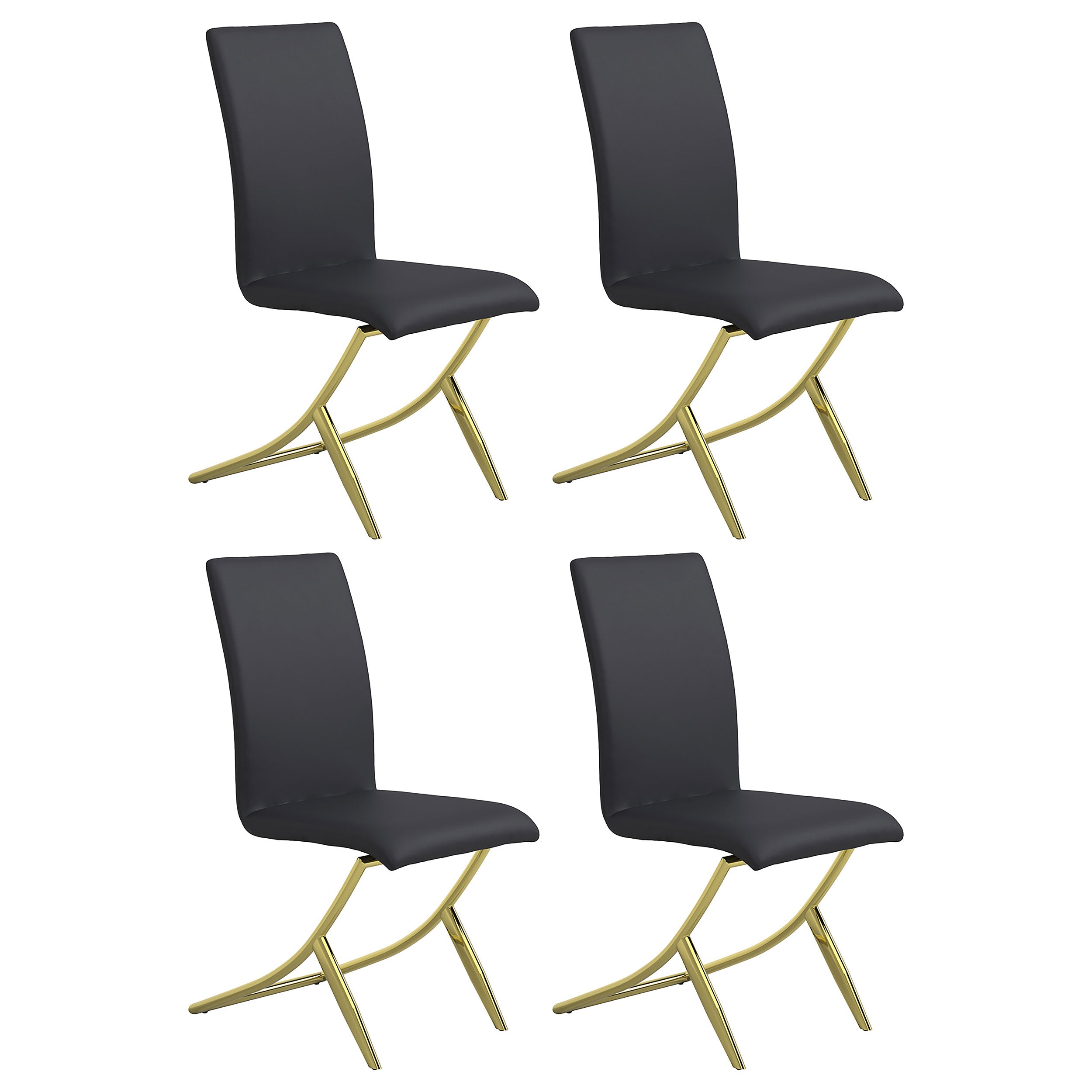 Orleans Furniture - Coaster - Carmelia Upholstered Dining Side Chair Black (Set of 4) - 105172