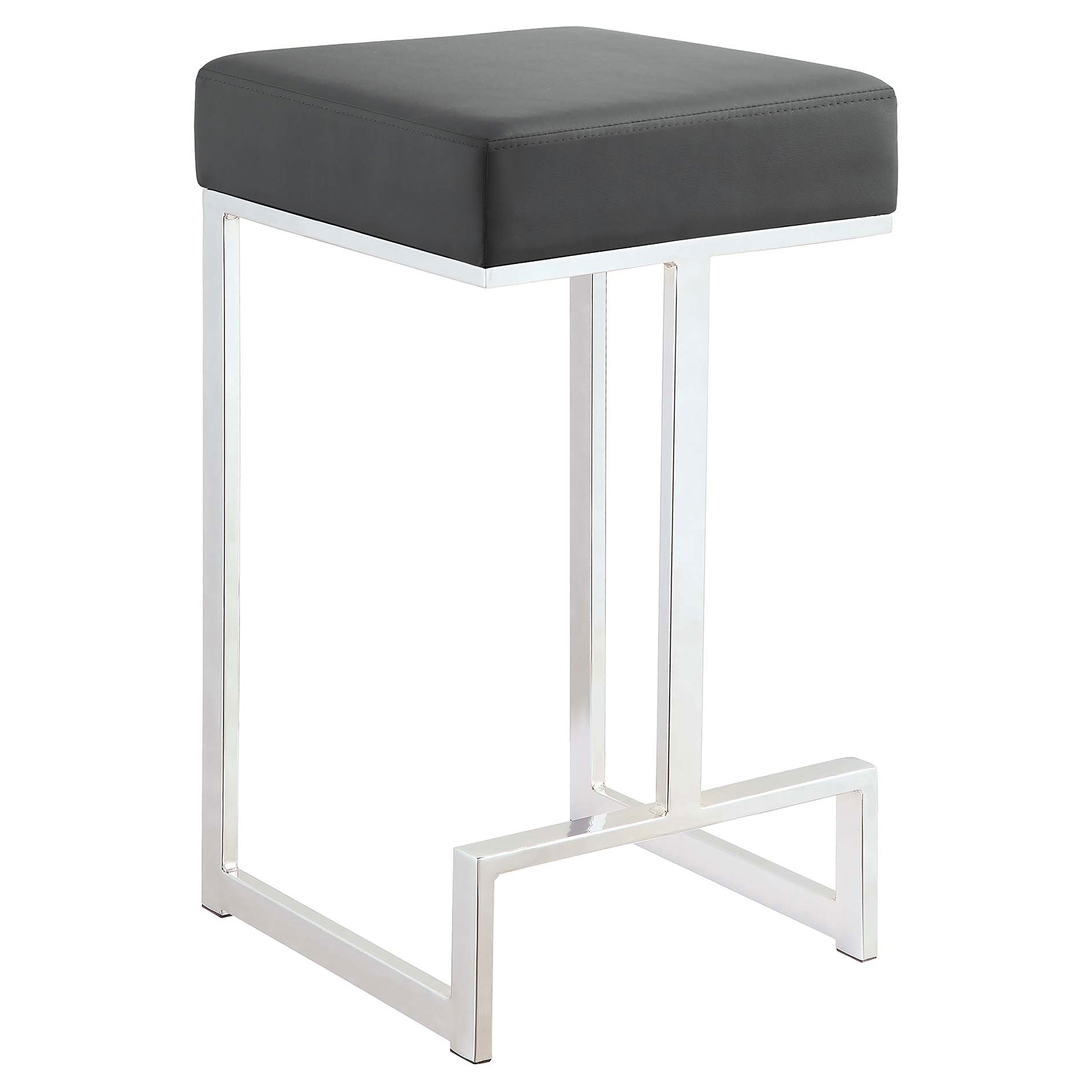 Orleans Furniture - Coaster - Gervase Square Counter Height Stool Grey and Chrome - 105252