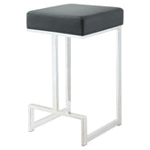 Orleans Furniture - Coaster - Gervase Square Counter Height Stool Black and Chrome - 105253