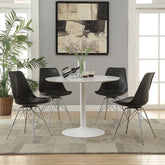 Orleans Furniture - Coaster - Lowry 5-piece Round Dining Table Set White and Black - 105261-S5K