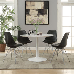 Orleans Furniture - Coaster - Lowry 5-piece Round Dining Table Set White and Black - 105261-S5K