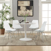 Orleans Furniture - Coaster - Lowry 5-piece Round Dining Table Set White - 105261-S5W