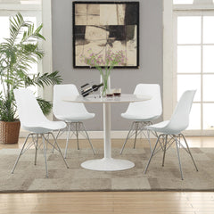 Orleans Furniture - Coaster - Lowry 5-piece Round Dining Table Set White - 105261-S5W