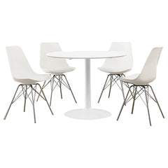 Lowry 5-piece Round Dining Table Set White