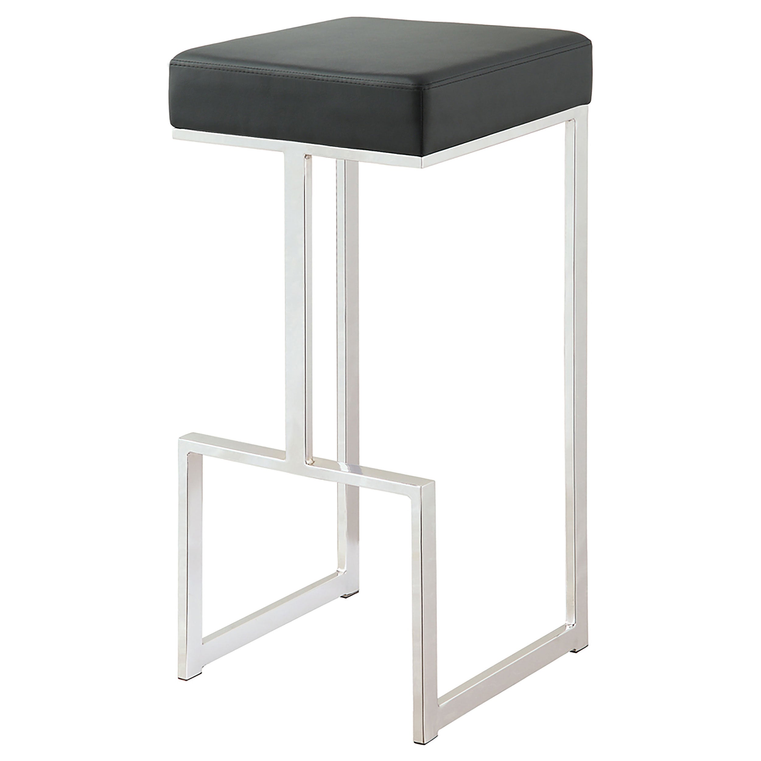 Orleans Furniture - Coaster - Gervase Square Bar Stool Black and Chrome - 105263