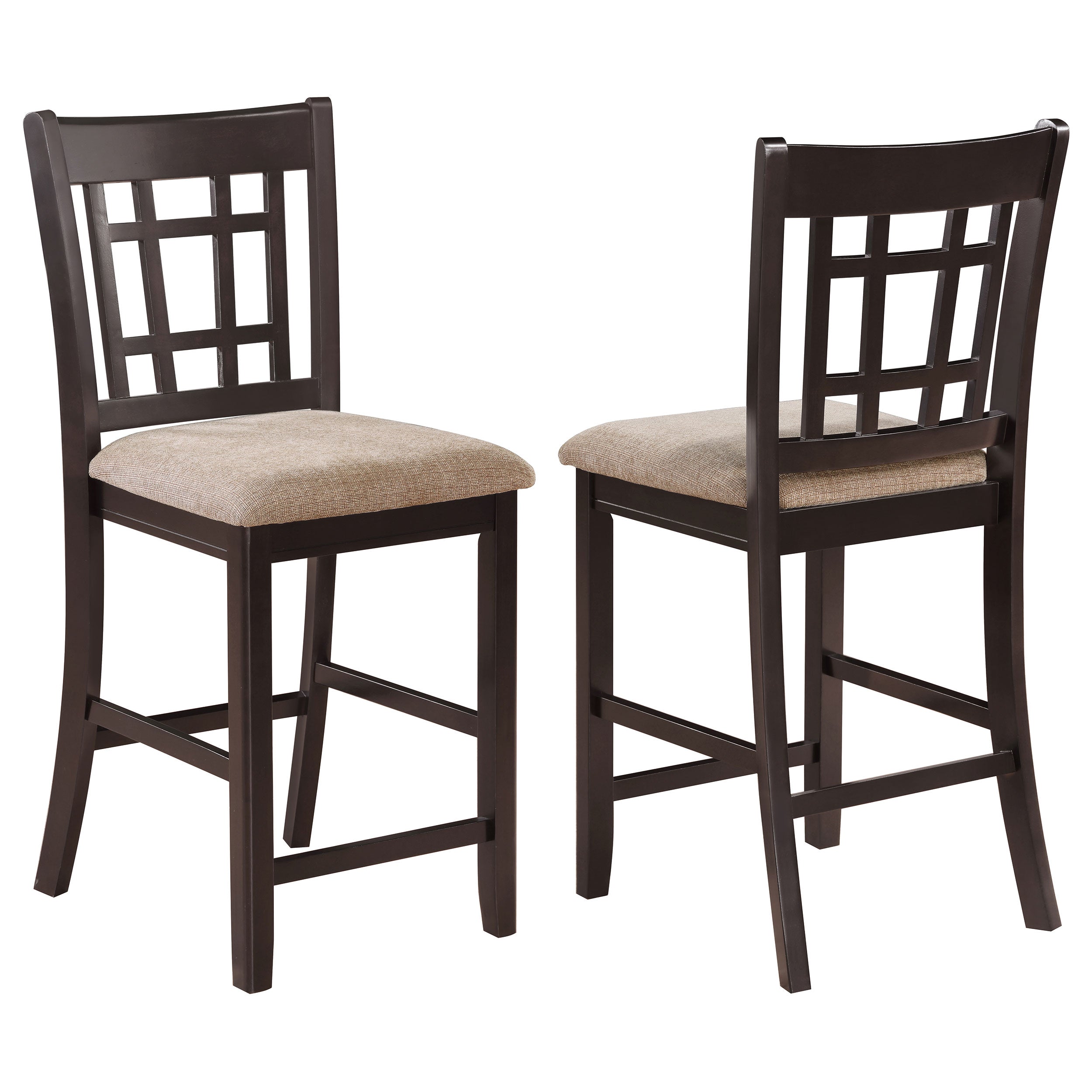Orleans Furniture - Coaster - Lavon Wood Counter Chair Tan and Espresso (Set of 2) - 105279