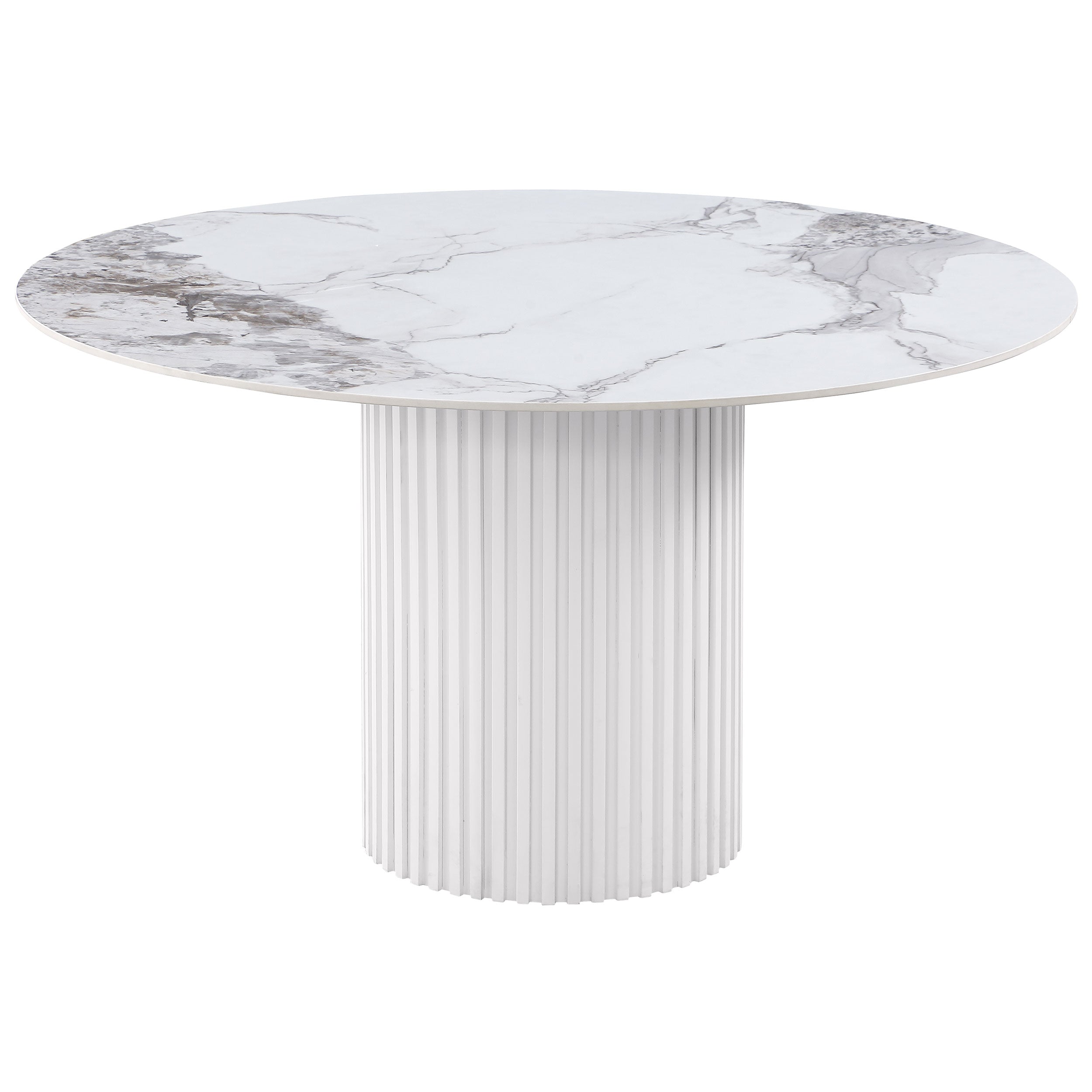 Orleans Furniture - Coaster - Acadia Round 53-inch Sintered Stone Top Dining Table White - 105580