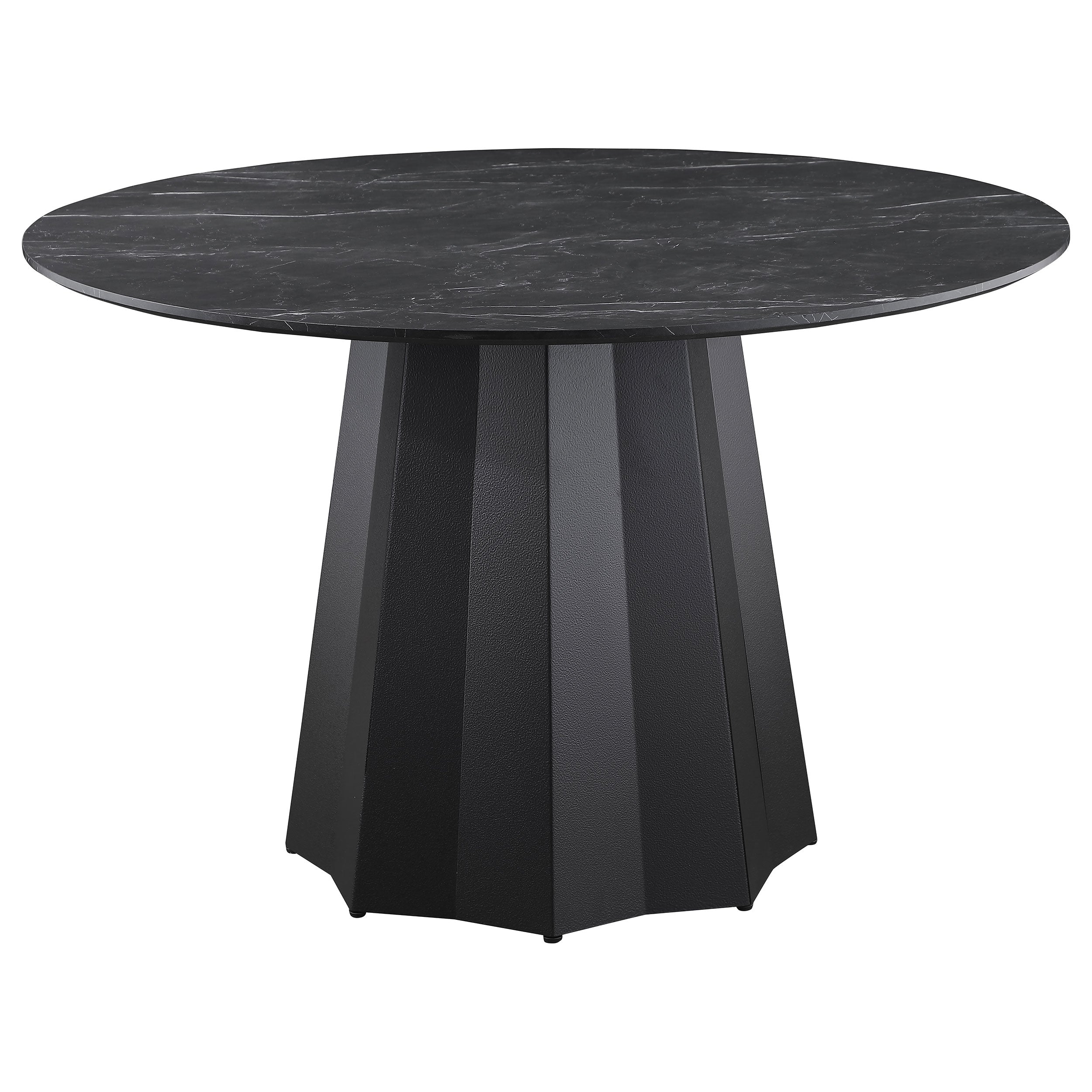Orleans Furniture - Coaster - Camden Round 48-inch Faux Marble Top Dining Table Black - 105780