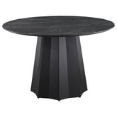 Orleans Furniture - Coaster - Camden Round 48-inch Faux Marble Top Dining Table Black - 105780