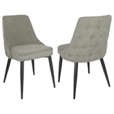 Orleans Furniture - Coaster - Cosmo Upholstered Dining Side Chair Light Grey (Set of 2) - 106044