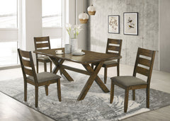 Orleans Furniture - Coaster - Alston 5-piece Rectangular Dining Table Set Knotty Nutmeg - 106381-S5