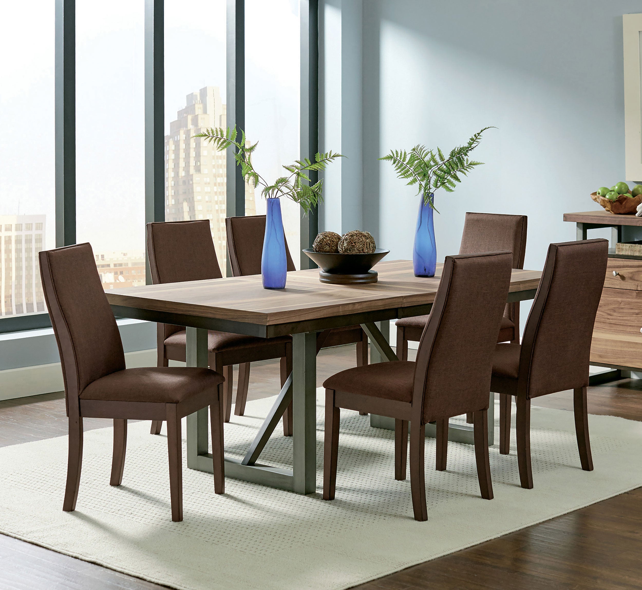 Orleans Furniture - Coaster - Spring Creek 7-piece Rectangular Dining Table Set Chocolate - 106581-S7