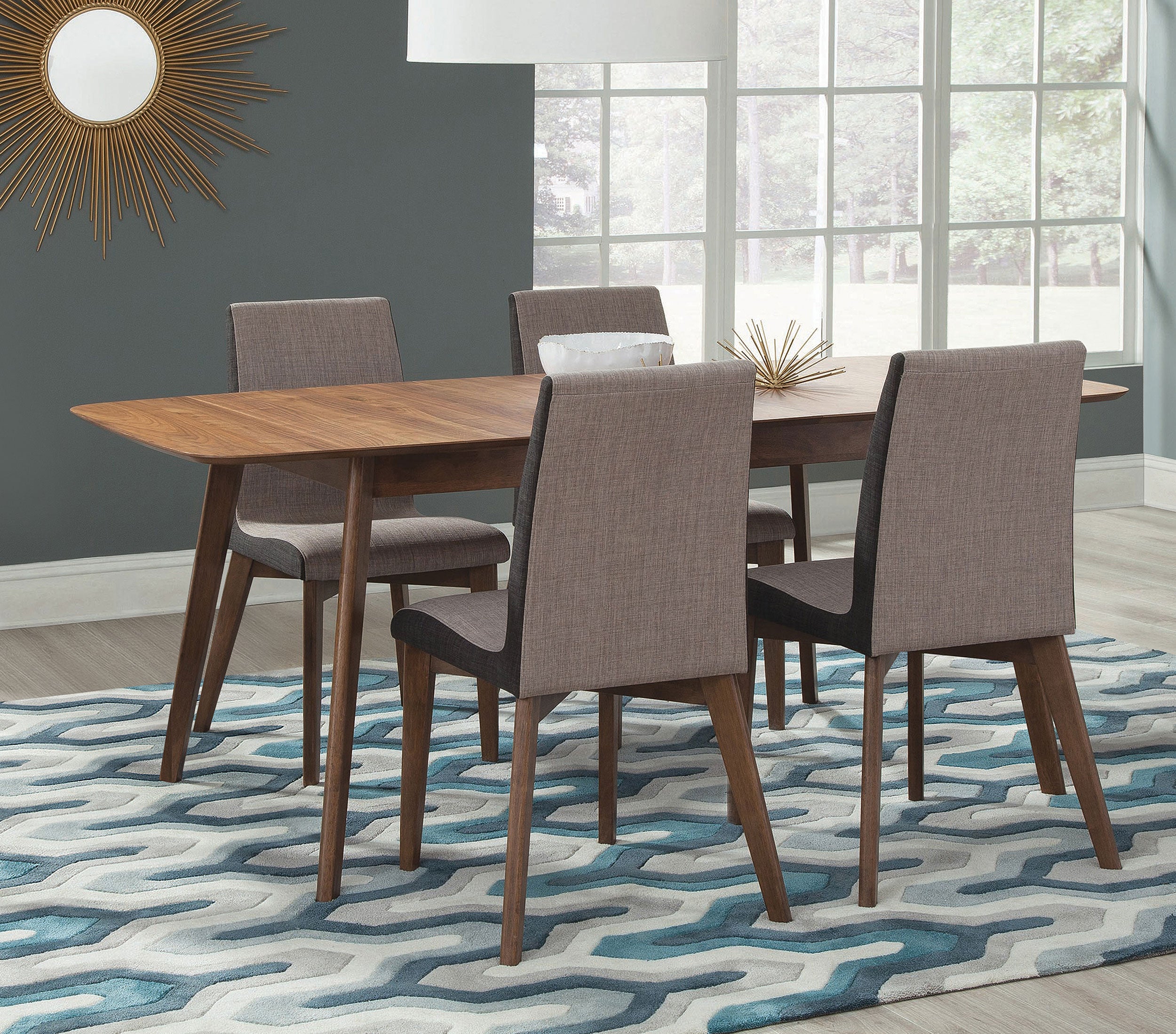Orleans Furniture - Coaster - Redbridge 5-piece Rectangular Dining Set Natural Walnut - 106591-S5