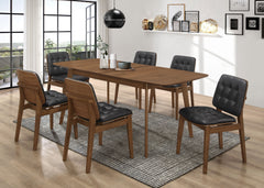 Orleans Furniture - Coaster - Redbridge Rectangular 7-piece Dining Set Natural Walnut - 106591-S7K