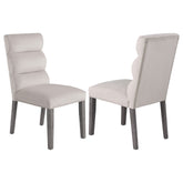 Orleans Furniture - Coaster - Carla Velvet Upholstered Dining Side Chair Stone (Set of 2) - 106683