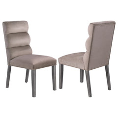 Orleans Furniture - Coaster - Carla Velvet Upholstered Dining Side Chair Ash (Set of 2) - 106684