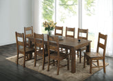 Orleans Furniture - Coaster - Coleman 9-piece Rectangular Dining Set Rustic Golden Brown - 107041-S9