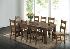 Orleans Furniture - Coaster - Coleman 9-piece Rectangular Dining Set Rustic Golden Brown - 107041-S9