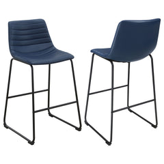Orleans Furniture - Coaster - Zuni Faux Leather Upholstered Counter Chair Blue (Set of 2) - 107208