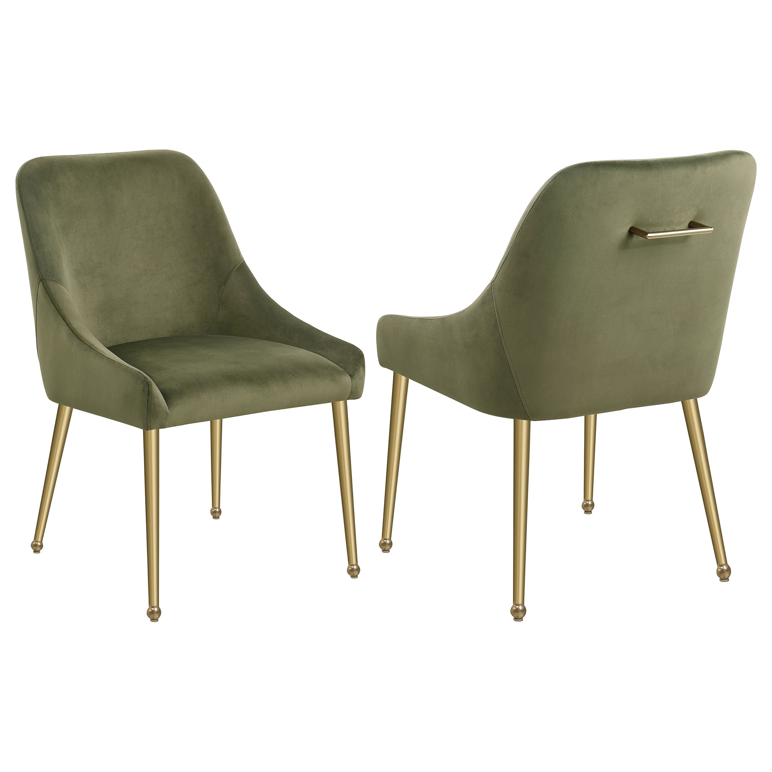 Orleans Furniture - Coaster - Mayette Upholstered Dining Side Chair Olive (Set of 2) - 107572