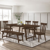 Orleans Furniture - Coaster - Reynolds 6-piece Rectangular Dining Table Set Brown Oak - 107591-S6