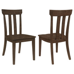 Orleans Furniture - Coaster - Reynolds Slat Back Dining Side Chair Brown Oak (Set of 2) - 107592