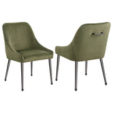 Orleans Furniture - Coaster - Mayette Upholstered Dining Side Chair Olive (Set of 2) - 107772
