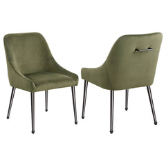 Orleans Furniture - Coaster - Mayette Upholstered Dining Side Chair Olive (Set of 2) - 107772