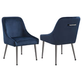 Orleans Furniture - Coaster - Mayette Upholstered Dining Side Chair Blue (Set of 2) - 107792