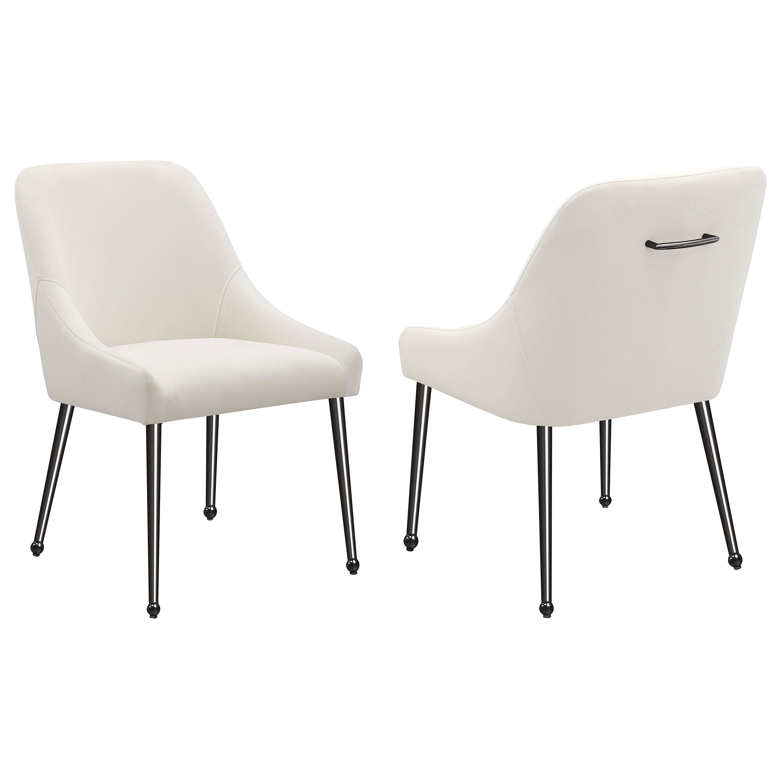 Orleans Furniture - Coaster - Mayette Upholstered Dining Side Chair Ivory (Set of 2) - 107802