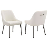 Orleans Furniture - Coaster - Mayette Upholstered Dining Side Chair Ivory (Set of 2) - 107802