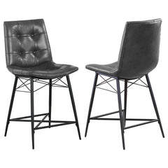 Orleans Furniture - Coaster - Aiken Upholstered Tufted Counter Chair Charcoal (Set of 2) - 107859