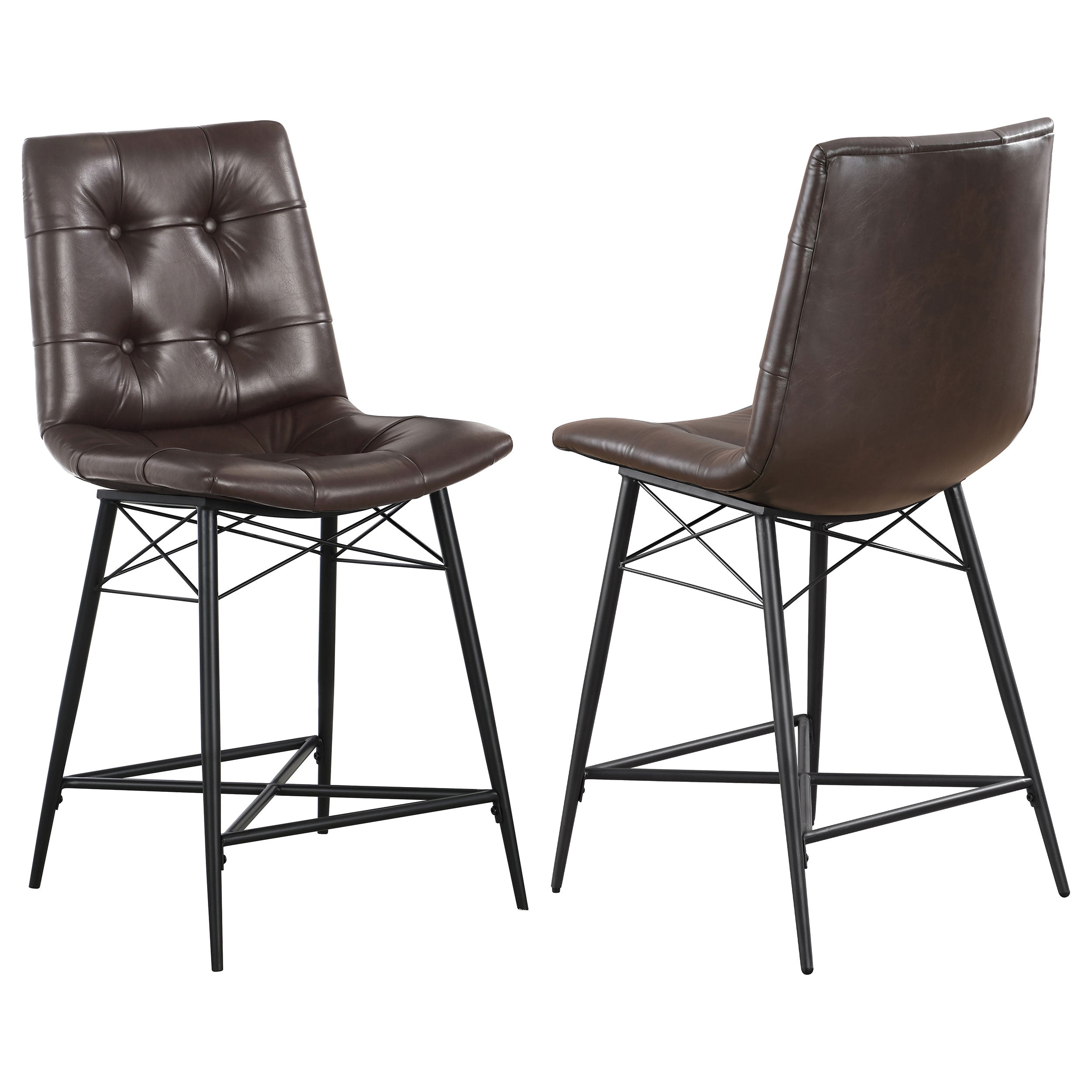 Orleans Furniture - Coaster - Aiken Upholstered Tufted Counter Chair Brown (Set of 2) - 107860