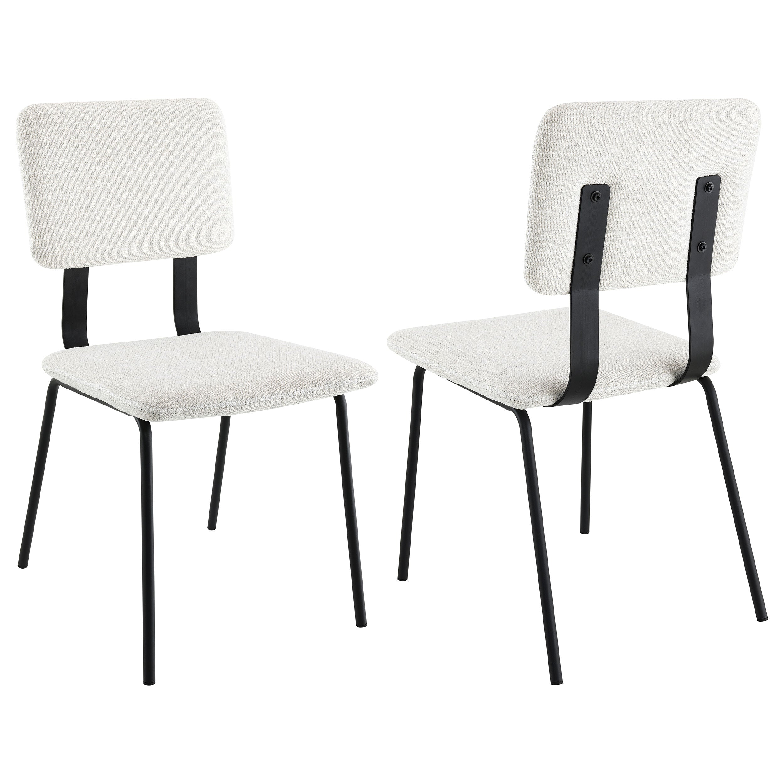 Orleans Furniture - Coaster - Calla Fabric Upholstered Dining Side Chair White (Set of 2) - 108022
