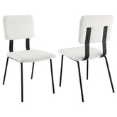 Orleans Furniture - Coaster - Calla Fabric Upholstered Dining Side Chair White (Set of 2) - 108022