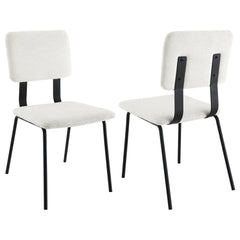 Orleans Furniture - Coaster - Calla Fabric Upholstered Dining Side Chair White (Set of 2) - 108022