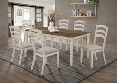Orleans Furniture - Coaster - Ronnie 7-piece Rectangular Dining Table Set Rustic Cream - 108051-S7