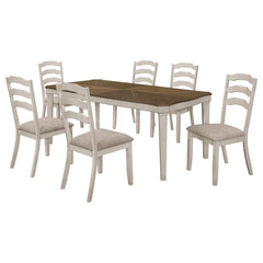 Ronnie 7-piece Rectangular Dining Table Set Rustic Cream
