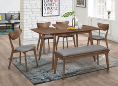 Orleans Furniture - Coaster - Alfredo 6-piece Butterfly Leaf Dining Set Natural Walnut - 108080-S6