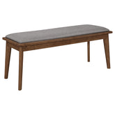 Orleans Furniture - Coaster - Alfredo Upholstered Dining Bench Grey and Natural Walnut - 108083