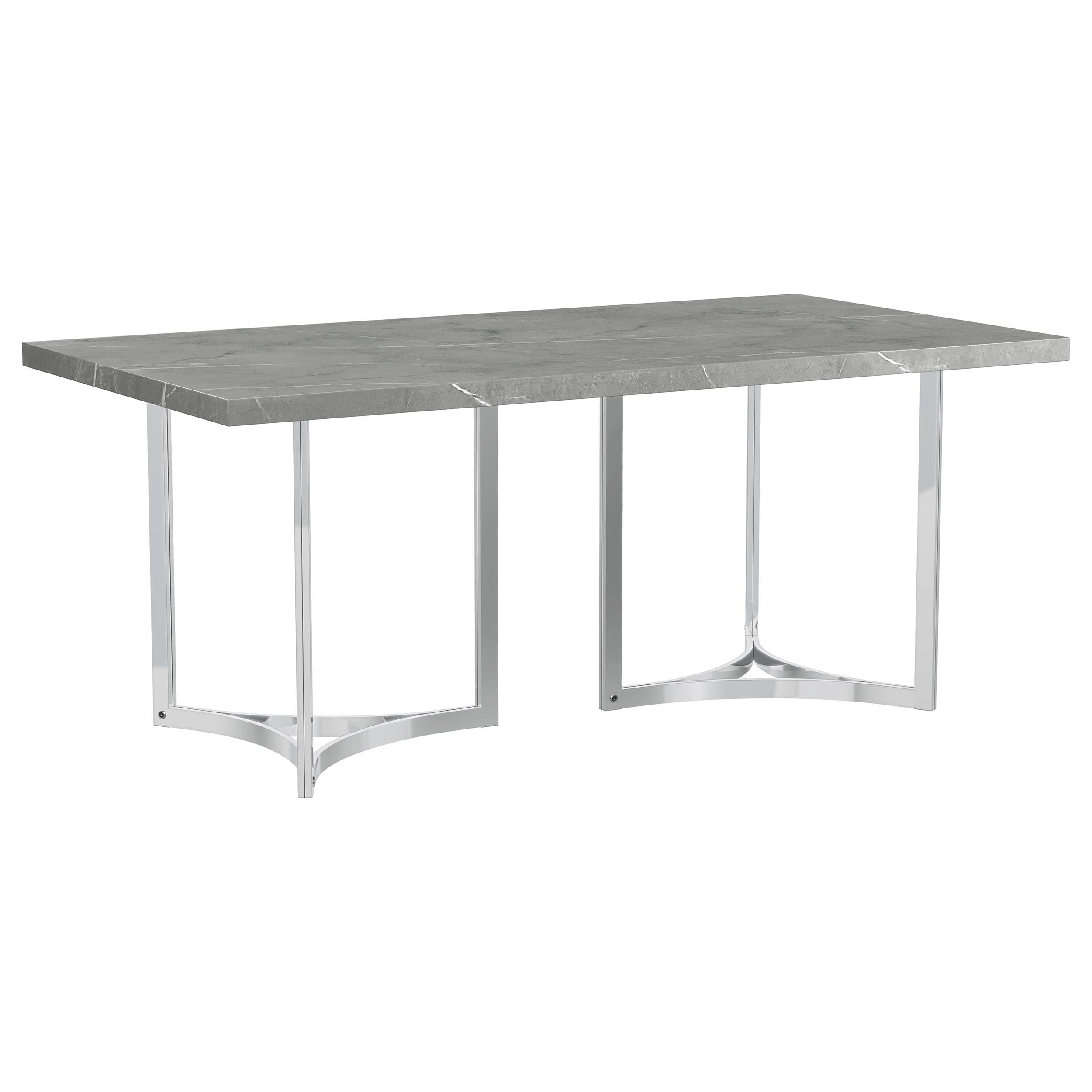 Orleans Furniture - Coaster - Sterling 72-inch Rectangular Dining Table Grey Faux Marble - 108121